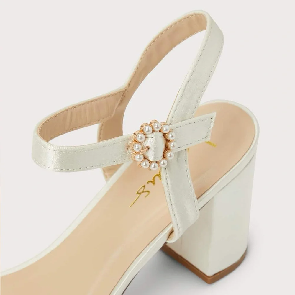 Lulus Wawna Ivory Satin Ankle Strap High Heel Sandals - Picture 6 of 11